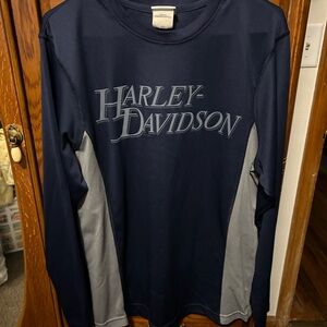 Harley-Davidson Dark Blue and Light Gray Tee